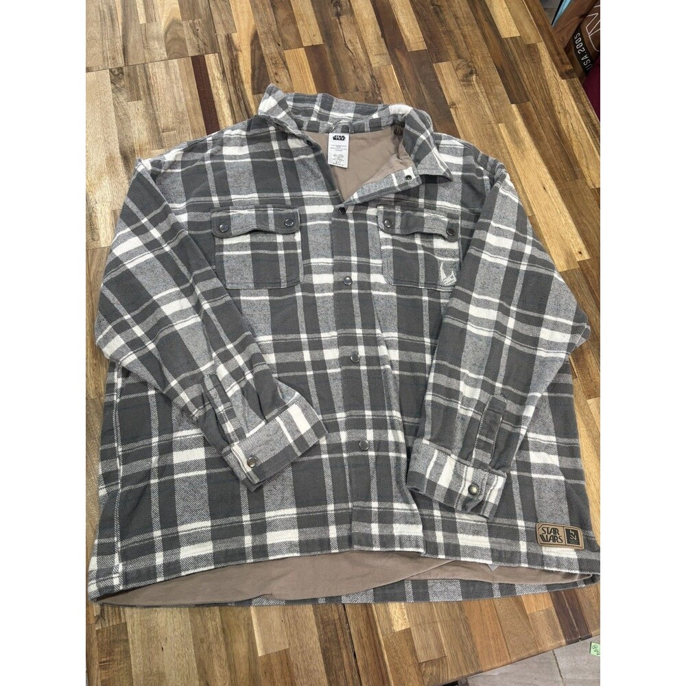 Disney Star Wars Mandalorian Lined Flannel Shacket Concept Series Men's 2XL